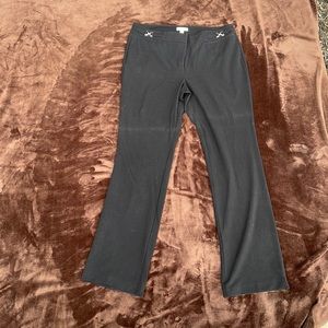Black Express Dress Pant with Silver Clasp Accent on Waist